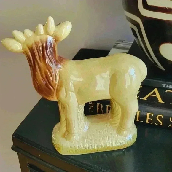 Unusual Vintage Ceramic Piece Moose Deer Elk Figure Handcrafted - Picture 2 of 10